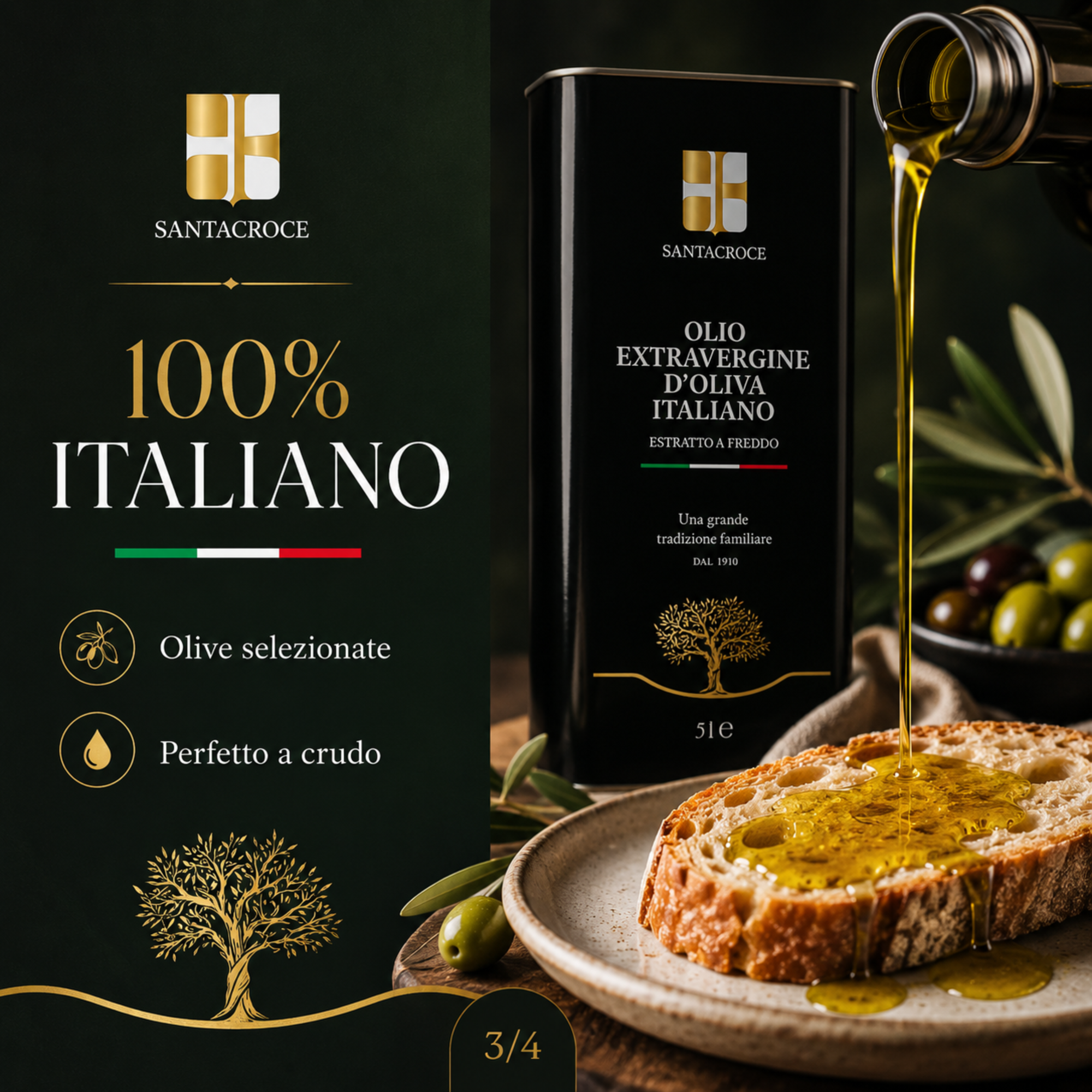 Olio Extravergine di Oliva Santacroce – FLASH PROMO SPEDIZIONE GRATIS