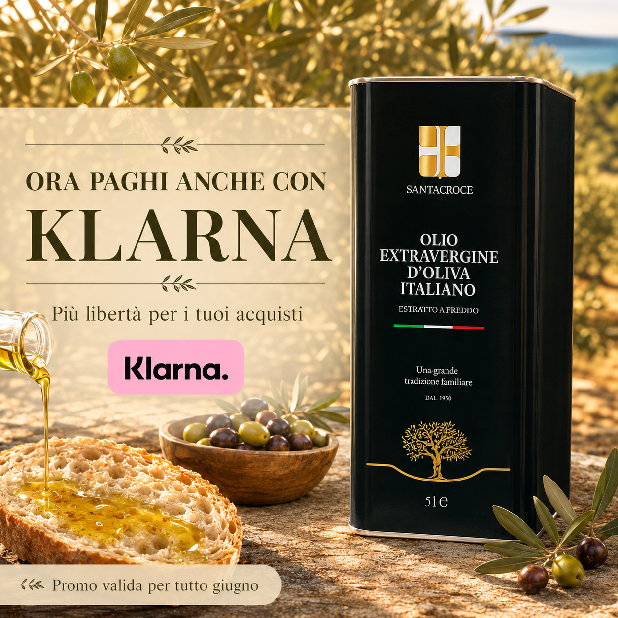 Olio Extravergine di Oliva Santacroce – FLASH PROMO SPEDIZIONE GRATIS